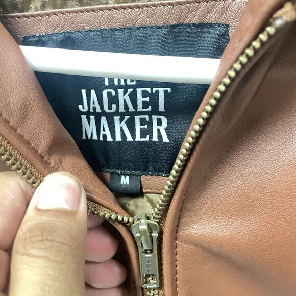 The Jacket Maker Old School Brown‎ Leather Jacket size medium - Picture 2 of 6